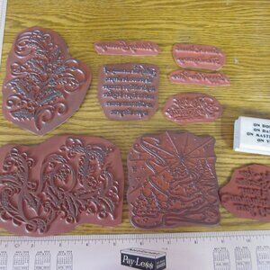 10 Cling Rubber Christmas Stamps Card Making